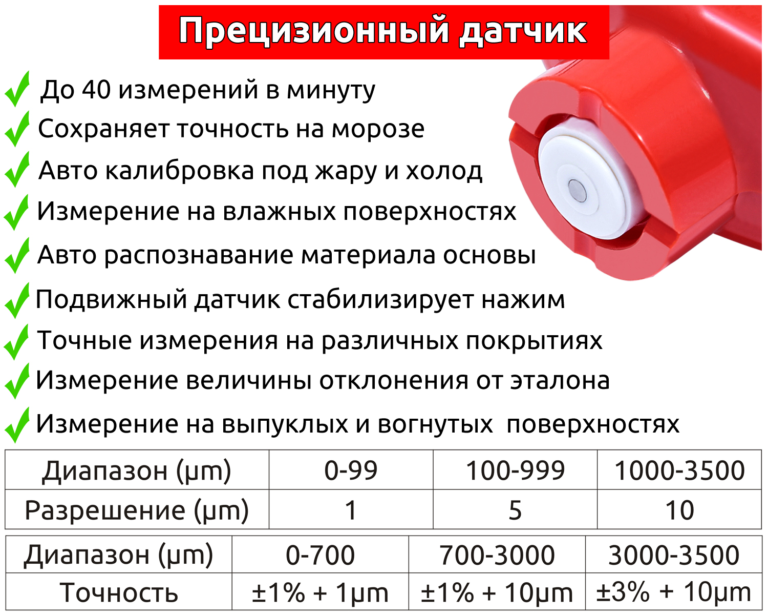 Толщиномер покрытий CARSYS DPM-816 PRO (Красный) — CARSYS